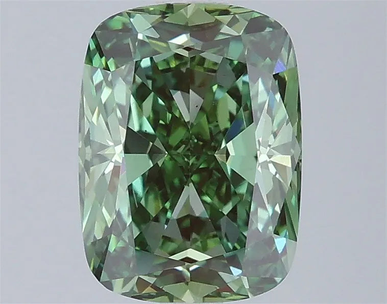 2.03ct Cushion modified Lab Grown Diamond (Colour Fancy Vivid Green, Clarity VS2, IGI Certified)
