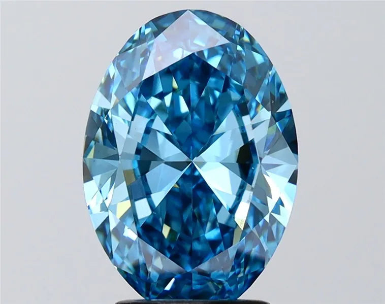 3.01ct Oval Lab Grown Diamond (Colour Fancy Vivid Blue, Clarity VS1, IGI Certified)