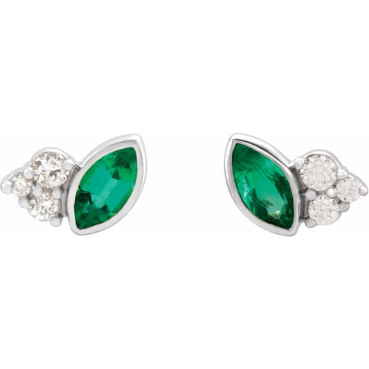 Offset Marquise Studs