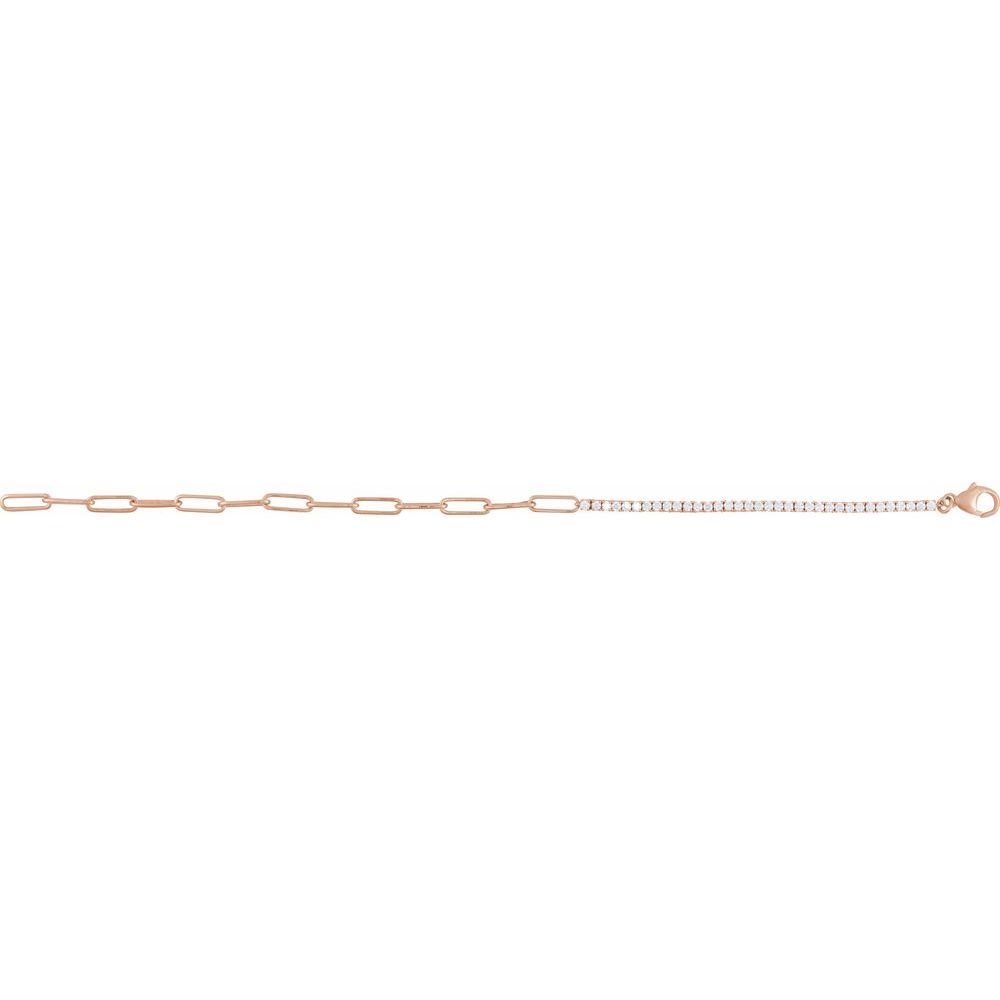 14k 1 CT Diamond Line/Paperclip Braclet