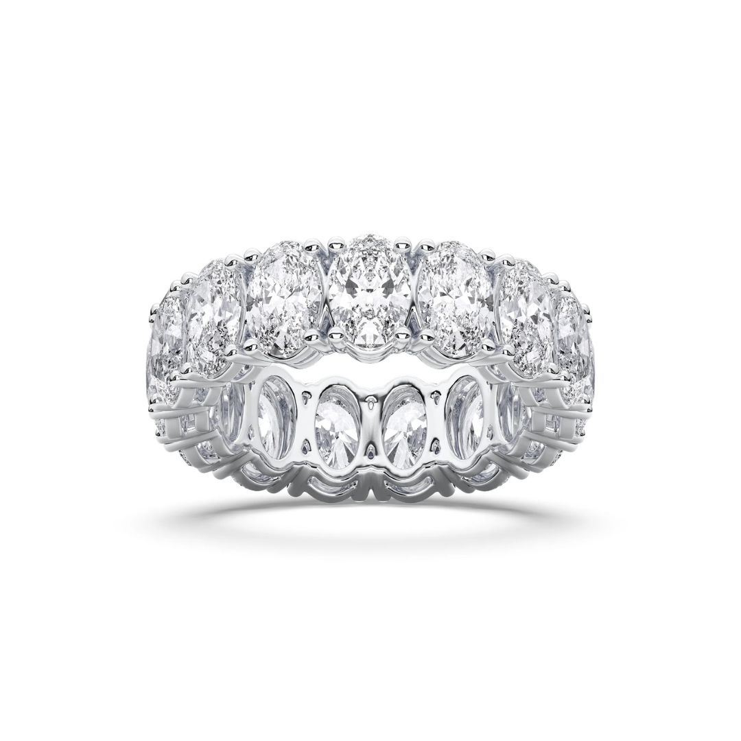Oval Diamond Eternity Band in White Gold