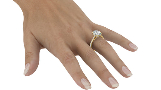 Cathedral Ring With Hidden Halo & Diamond Prongs