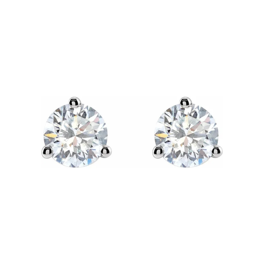Three Prong Martini Diamond Studs