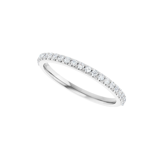 Diamond Band in White Gold on a white background
