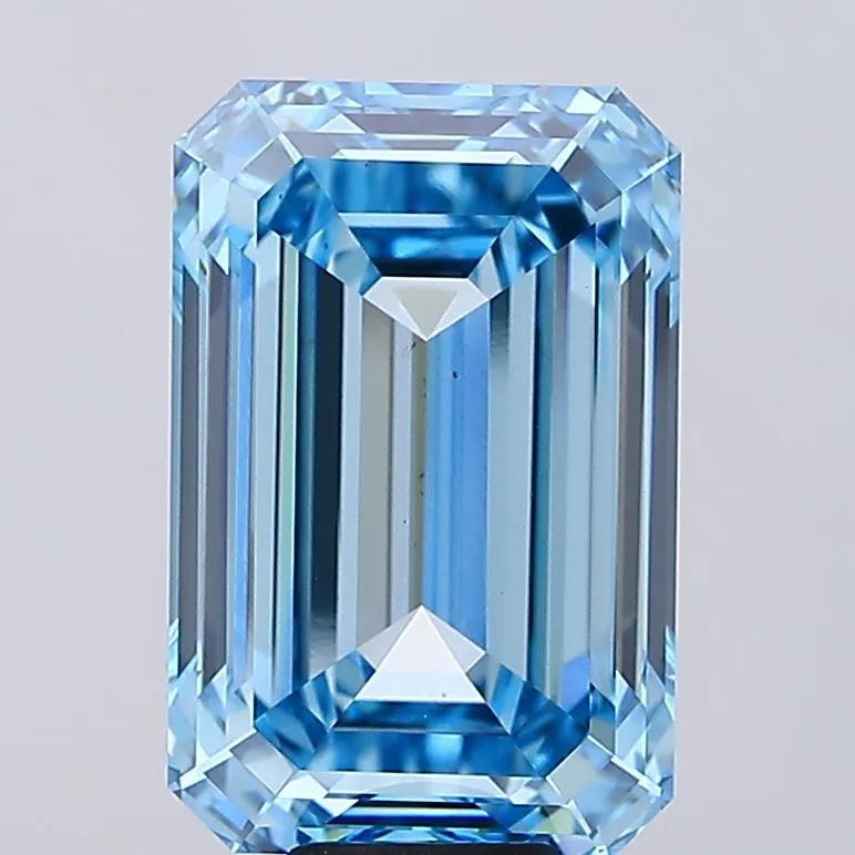 13.54ct Emerald Lab Grown Diamond (Colour Fancy Vivid Blue, Clarity VS2, IGI Certified)