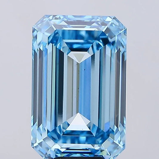 13.54ct Emerald Lab Grown Diamond (Colour Fancy Vivid Blue, Clarity VS2, IGI Certified)