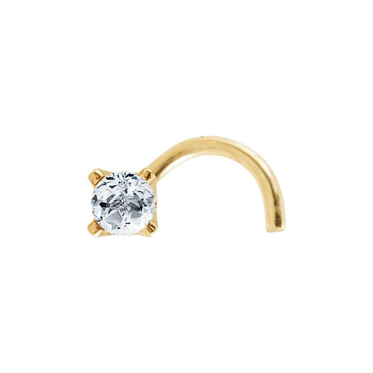 Diamond Accented Curved Nose Ring