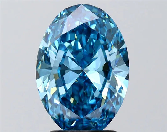 3.01ct Oval Lab Grown Diamond (Colour Fancy Vivid Blue, Clarity VS1, IGI Certified)