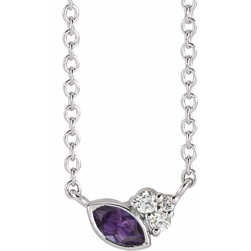 Offset Marquise Pendant