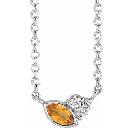 Offset Marquise Pendant