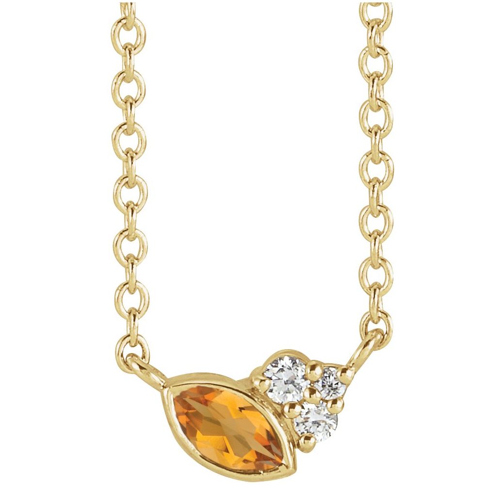 Offset Marquise Pendant