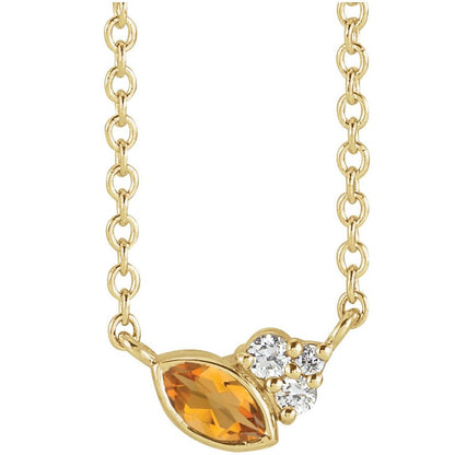 Offset Marquise Pendant