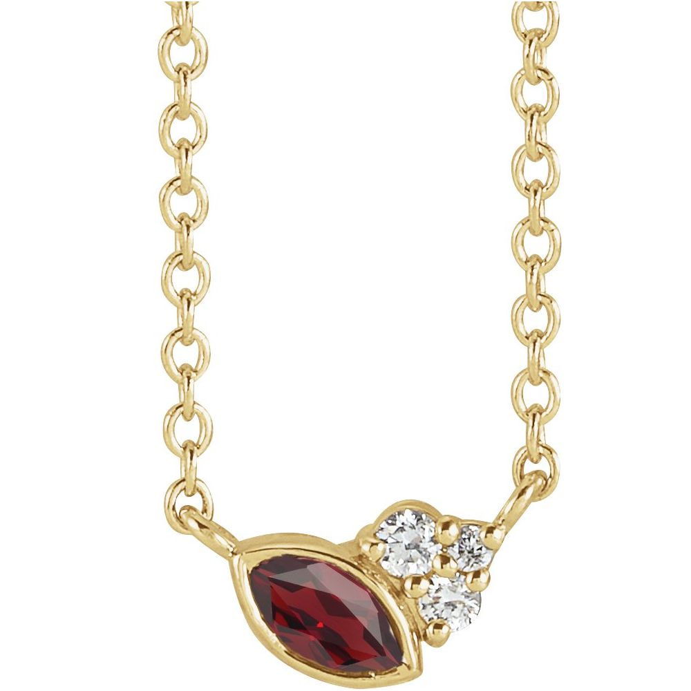 Offset Marquise Pendant