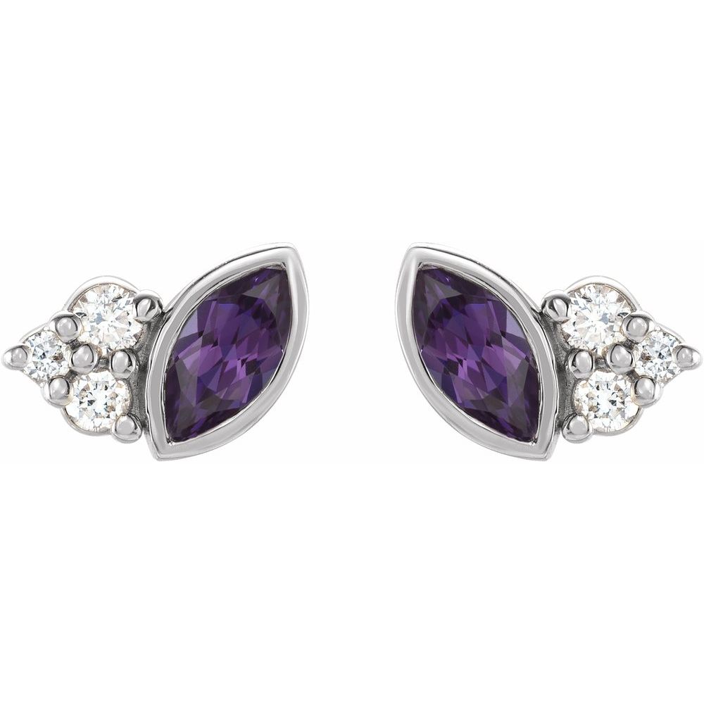 Offset Marquise Studs