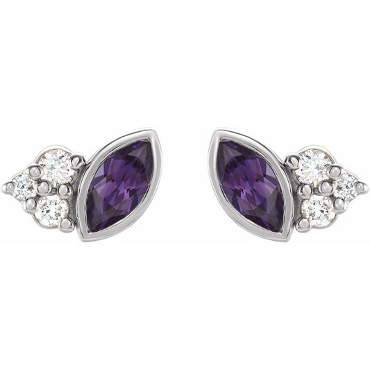 Offset Marquise Studs