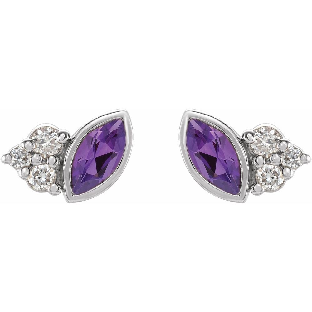 Offset Marquise Studs