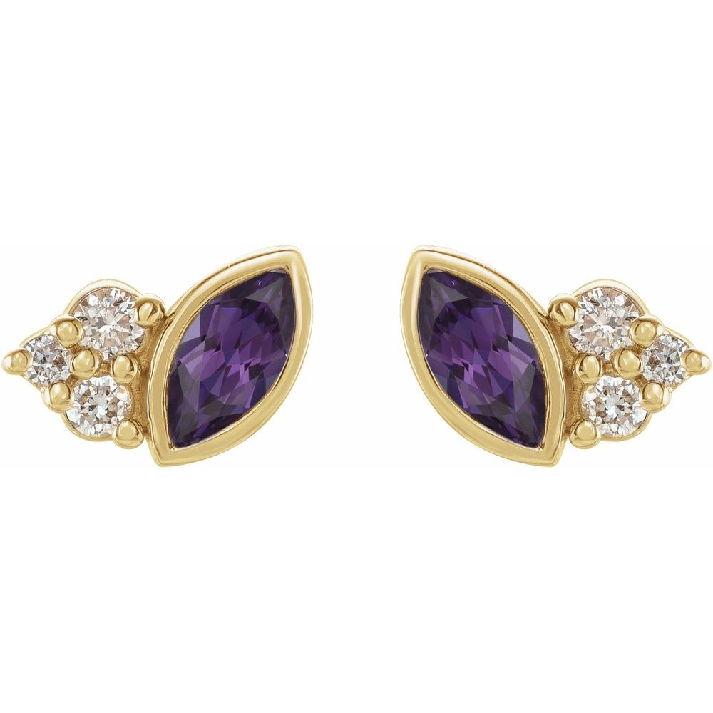 Offset Marquise Studs