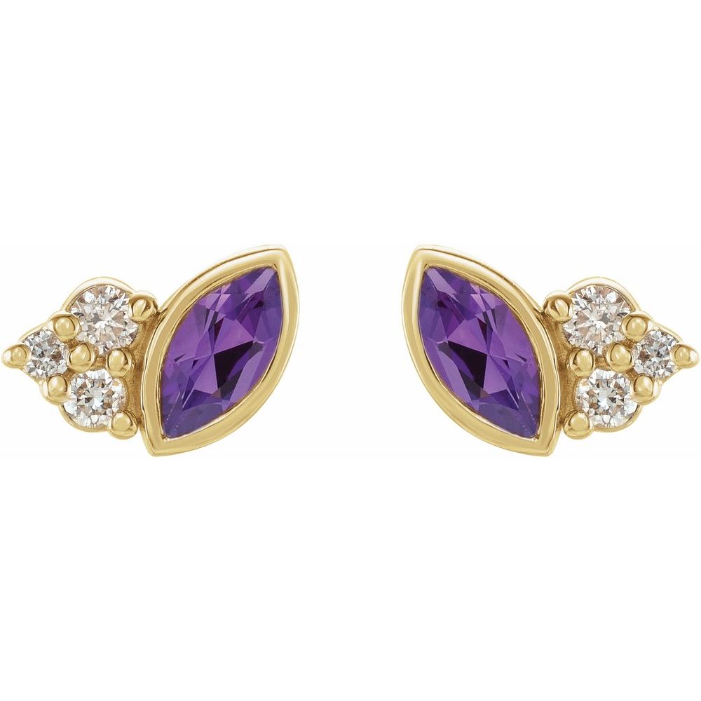 Offset Marquise Studs