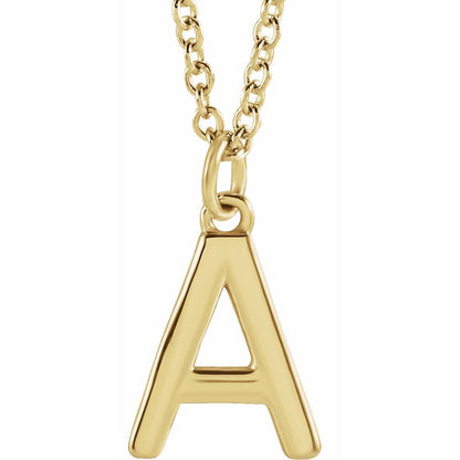 14k Gold Initial Pendant Necklace