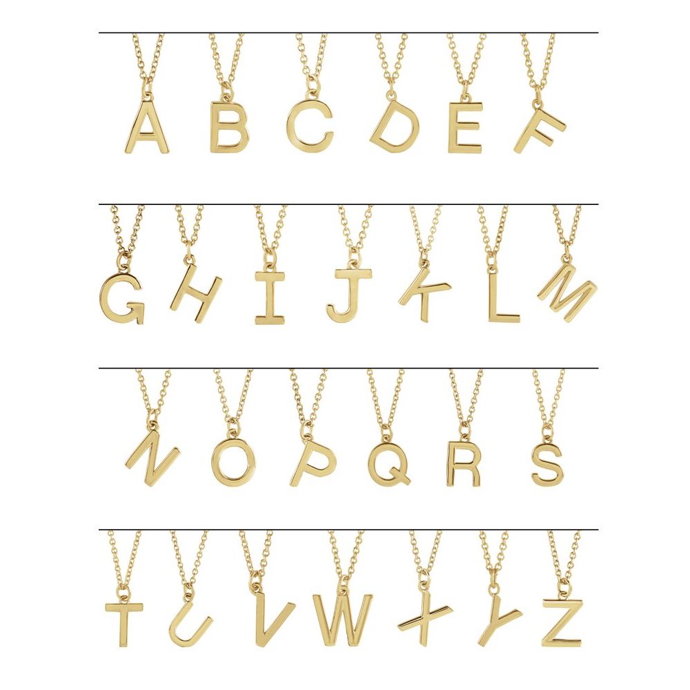 14k Gold Initial Pendant Necklace