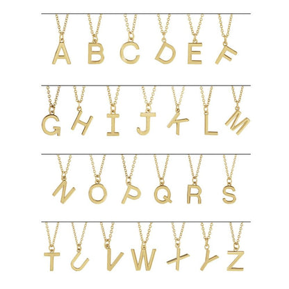 14k Gold Initial Pendant Necklace