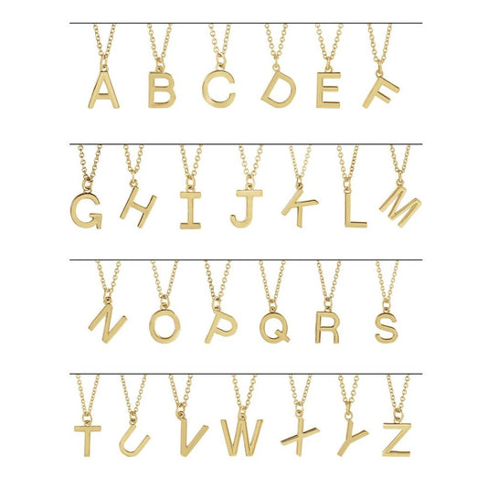 14k Gold Initial Pendant Necklace
