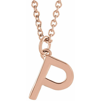 14k Gold Initial Pendant Necklace