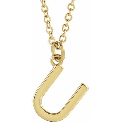 14k Gold Initial Pendant Necklace