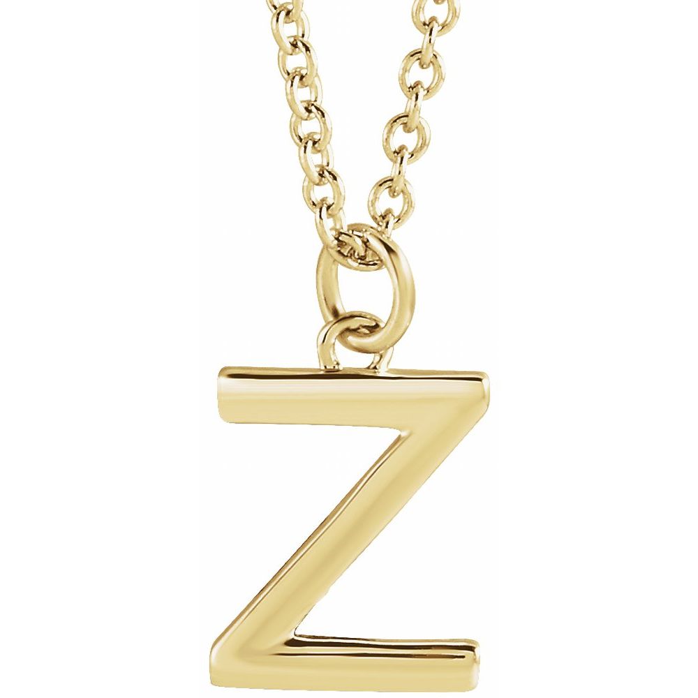 14k Gold Initial Pendant Necklace