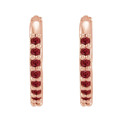 12.5mm Hinged Gemstone Earrings