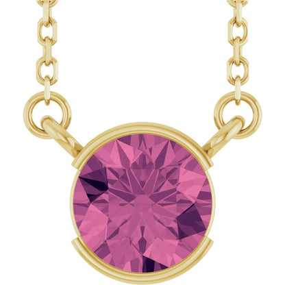 Open Bezel Gemstone Necklace