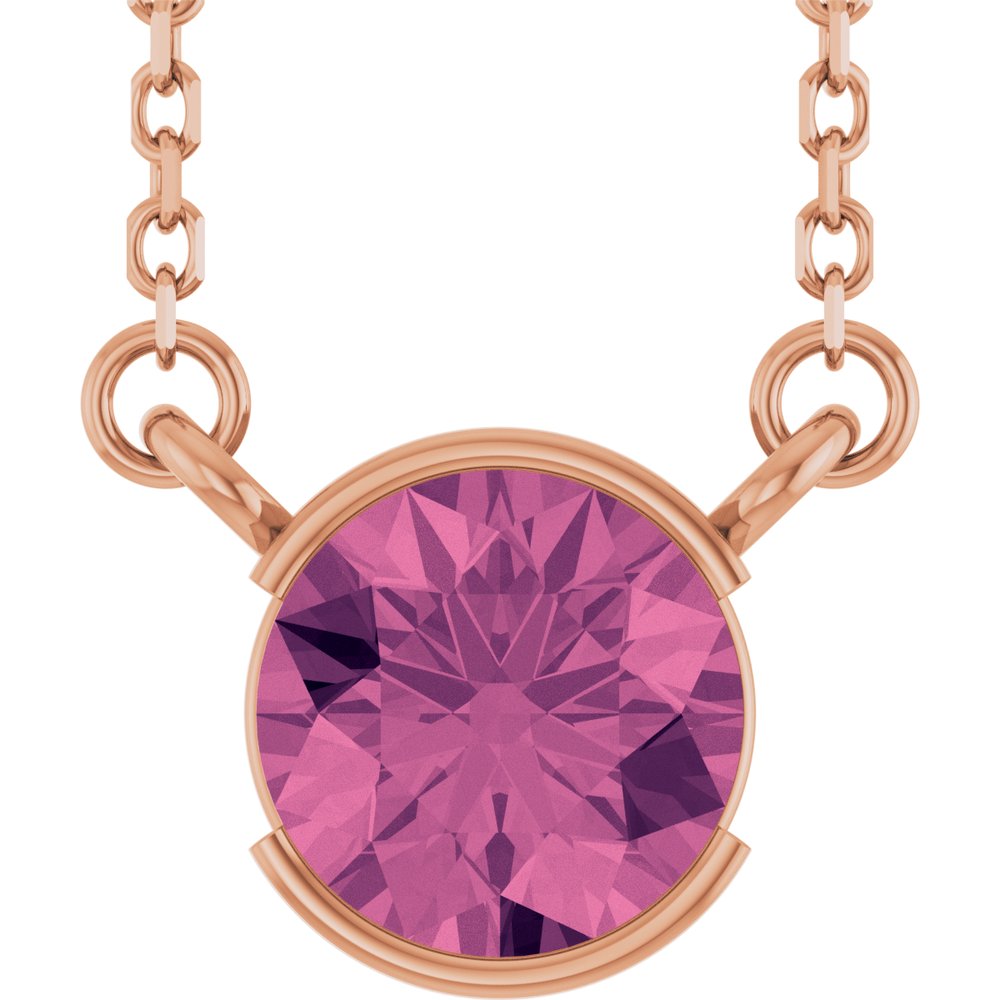 Open Bezel Gemstone Necklace