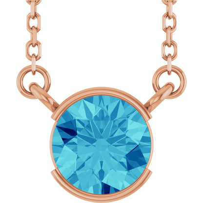 Open Bezel Gemstone Necklace