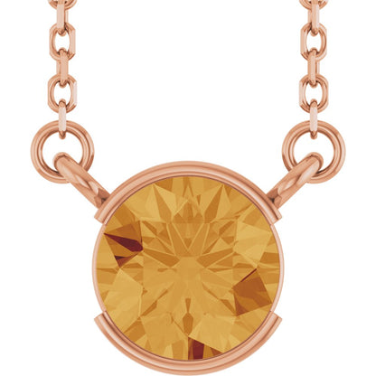 Open Bezel Gemstone Necklace