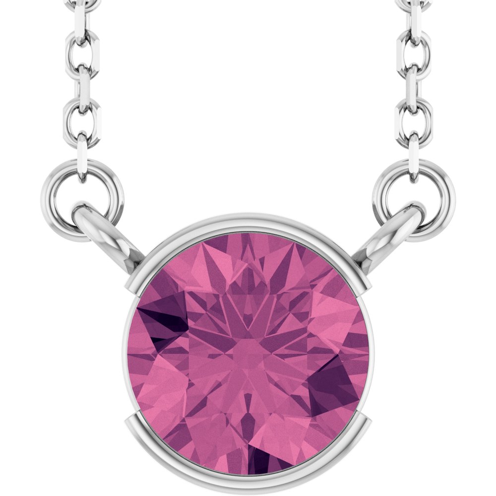 Open Bezel Gemstone Necklace