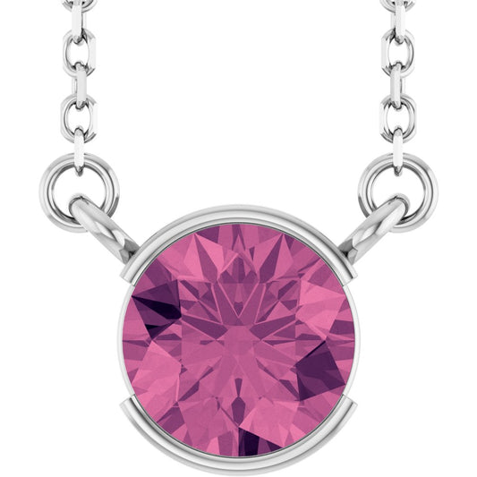 Open Bezel Gemstone Necklace