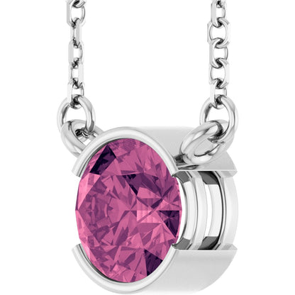Open Bezel Gemstone Necklace