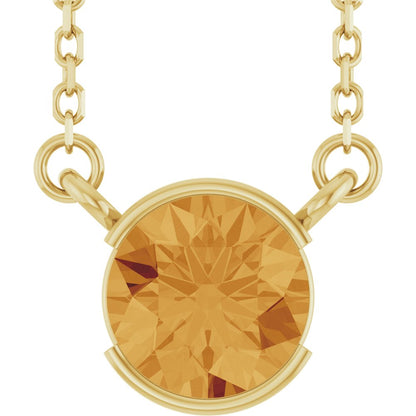 Open Bezel Gemstone Necklace