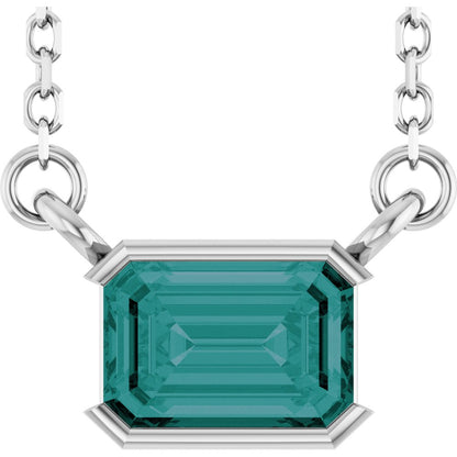 Open Bezel Gemstone Necklace