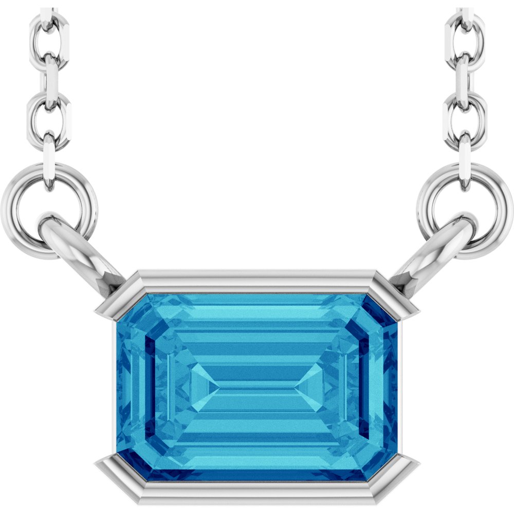 Open Bezel Gemstone Necklace