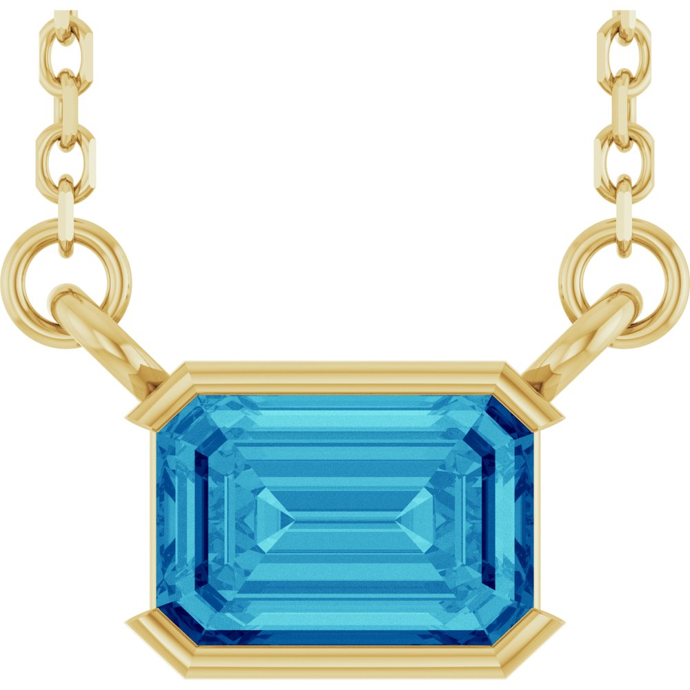 Open Bezel Gemstone Necklace