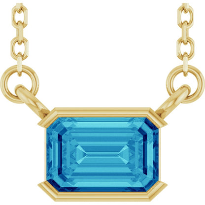 Open Bezel Gemstone Necklace