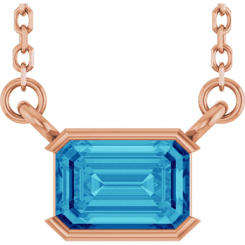Open Bezel Gemstone Necklace