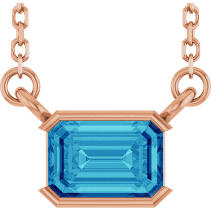 Open Bezel Gemstone Necklace