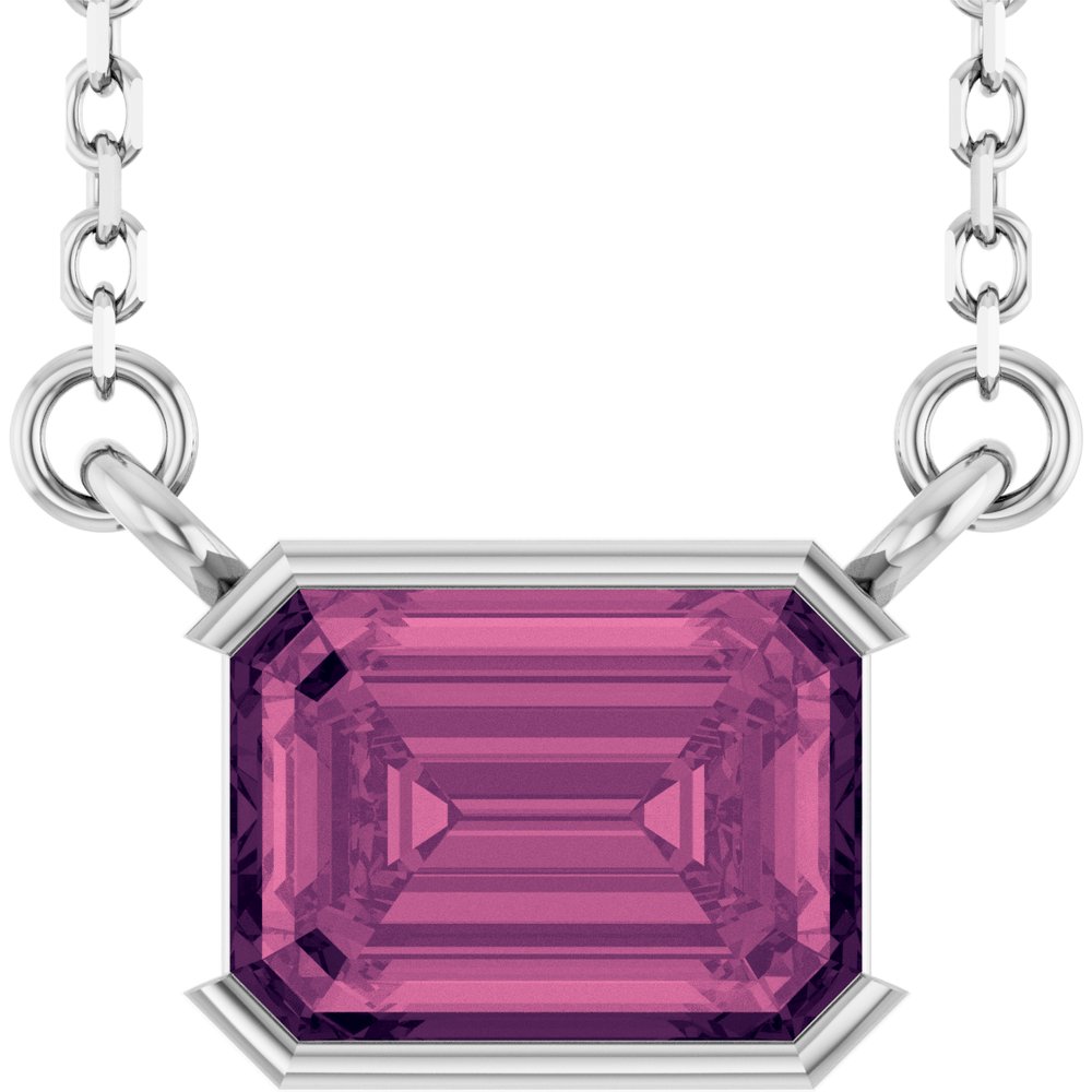 Open Bezel Gemstone Necklace