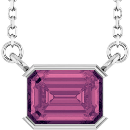 Open Bezel Gemstone Necklace