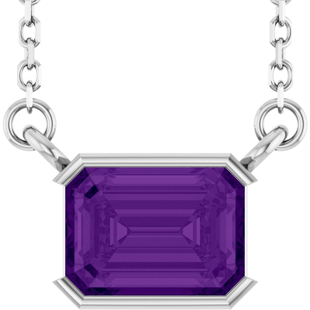 Open Bezel Gemstone Necklace