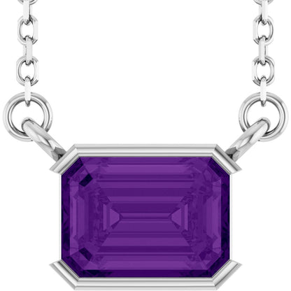 Open Bezel Gemstone Necklace