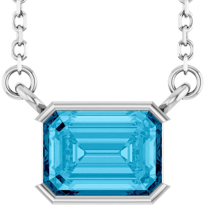 Open Bezel Gemstone Necklace