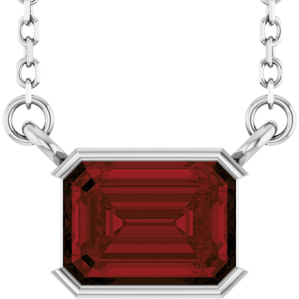 Open Bezel Gemstone Necklace
